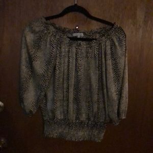 Silk, polyester dress shirt elastic waste